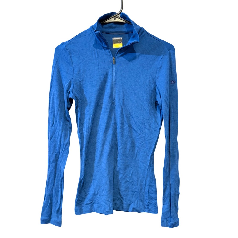 Icebreaker Merino Wool 175 Everyday Half Zip Long Sleeve Thermal Top Blue Sz S